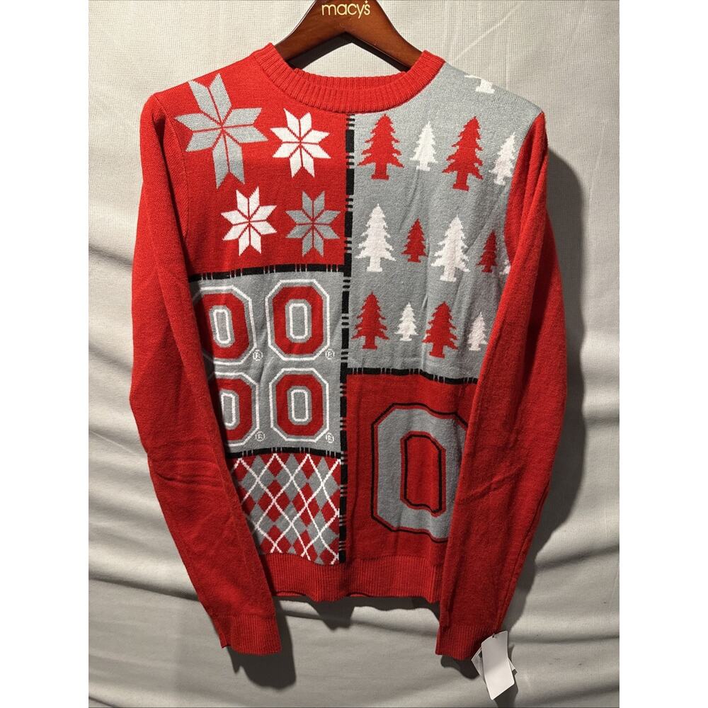 NEW KLEW NCAA Ohio St Buckeyes Ugly Xmas Christmas Sweater Mens Medium NWT